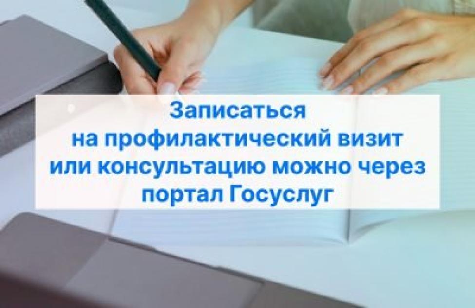 Записаться на профилактический визит или консультацию можно через портал Госуслуг