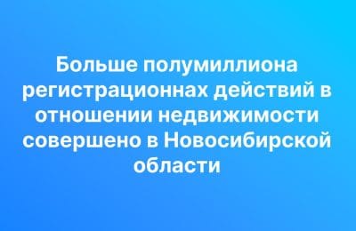 Больше полумиллиона регистрационных действий в отношении недвижимости совершено в Новосибирской области