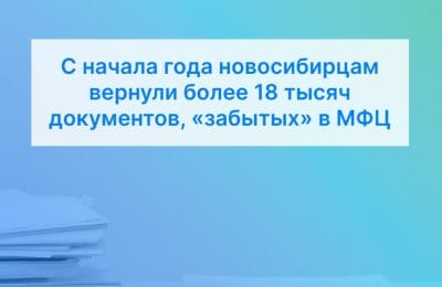 С начала года новосибирцам вернули более 18 тысяч документов, «забытых» в МФЦ